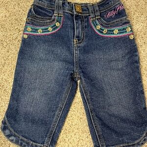 Baby Phat Deni Pink & Teal capris